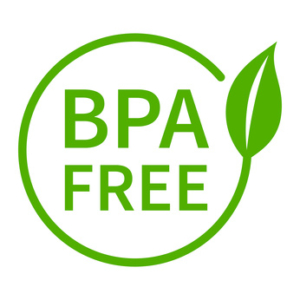 BPA bisphenol A and phthalates free flat badge icon for non toxic plastic